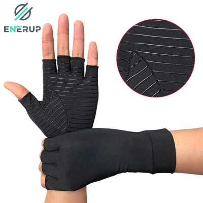 Enerup Copper Hands Half Full Finger Support Arthritis Arthritic Protective Recovery Sportswear Compression Gloves